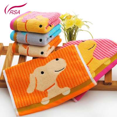 Organic bamboo cotton Soft animal cute dog printed clean face towel for baby